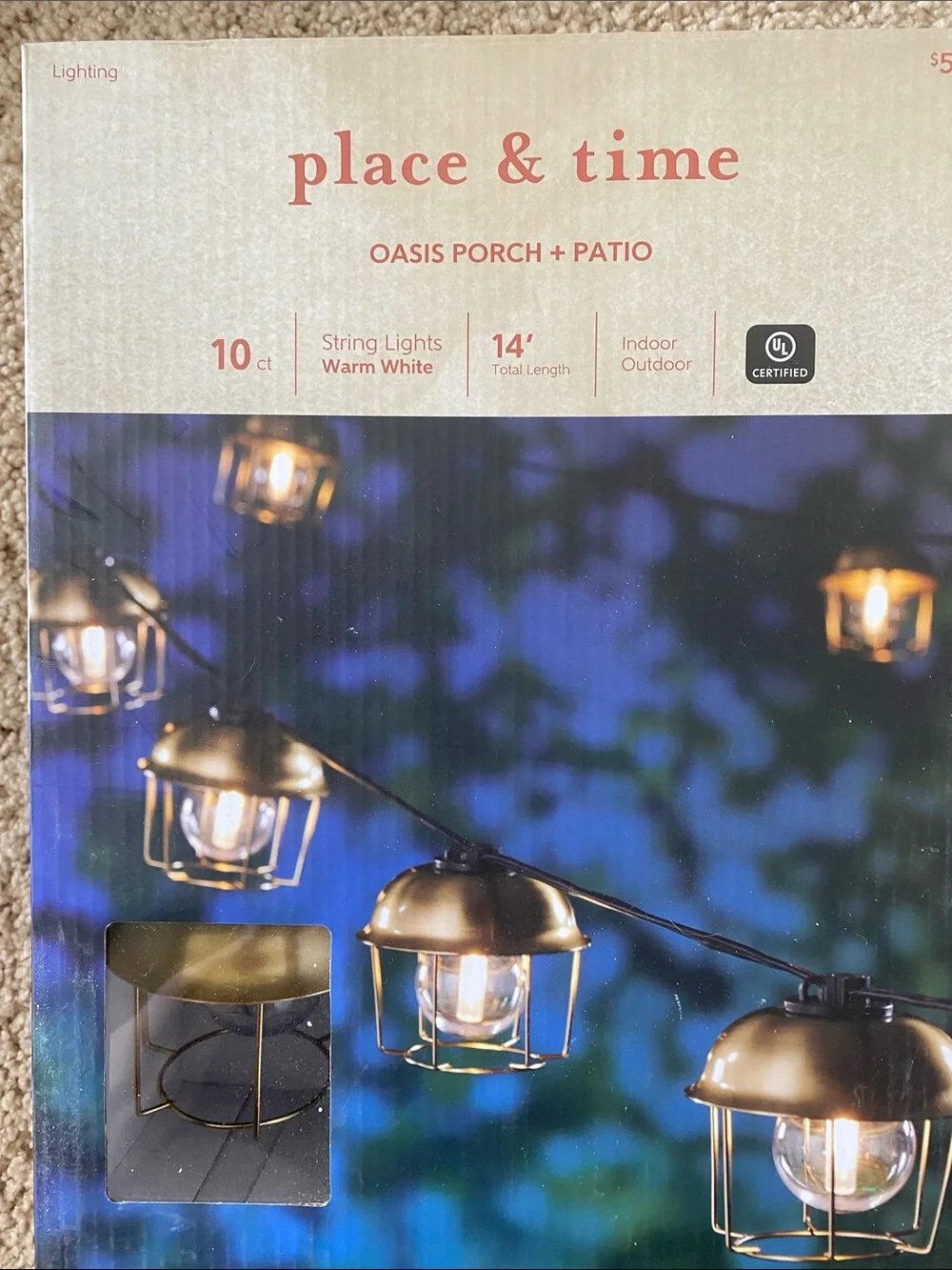 Oasis Porch + Patio Warm White String Lights - Bronze Finish - Lot of 2